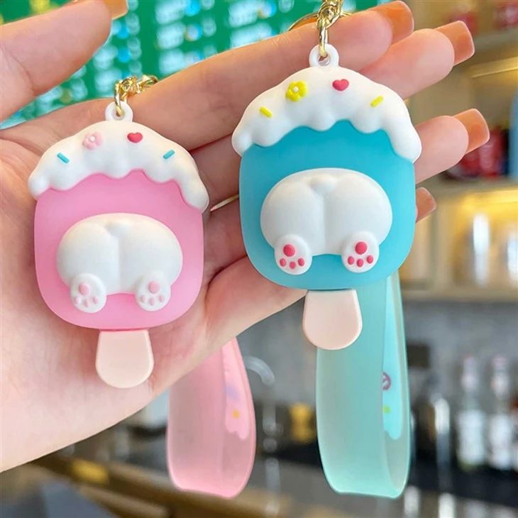 Bunny Ice Cream Cartoon Keychain