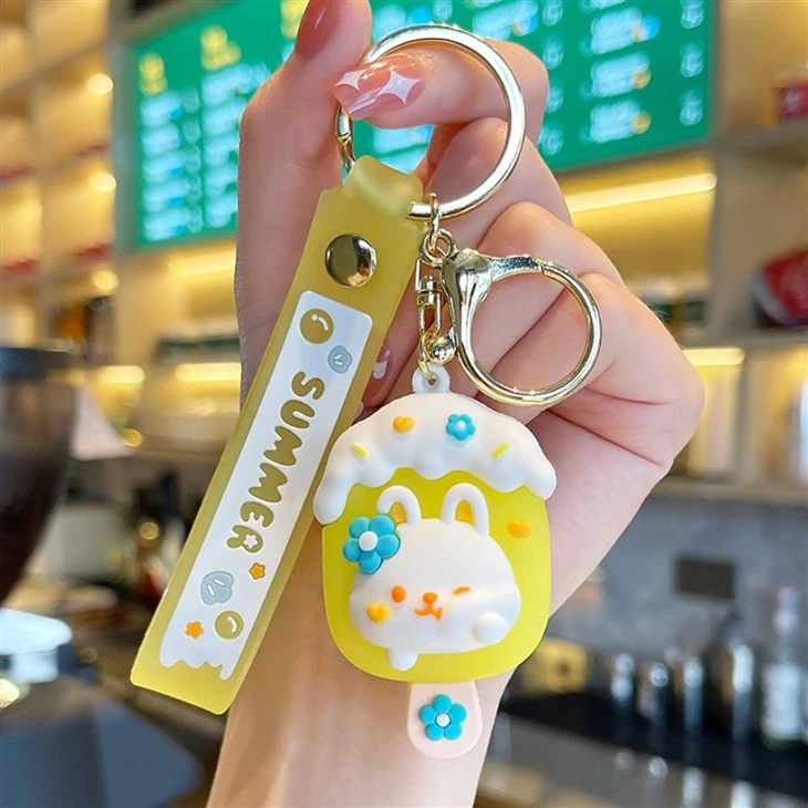 Bunny Ice Cream Cartoon Keychain