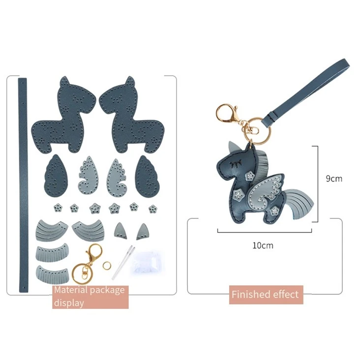 Unicorn Homemade Leather Keychain
