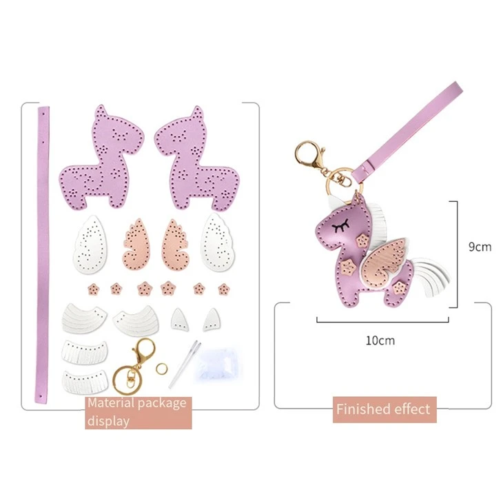 Unicorn Homemade Leather Keychain